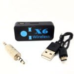 Adaptador Audio Receptor Bluetooth Car Recargable Auxiliar  X6